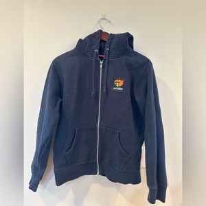 SUPREME navy zip up hoodie
